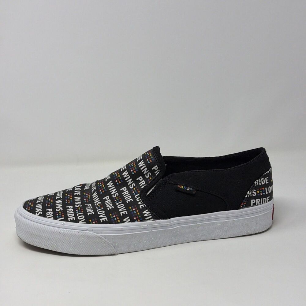 Vans Asher Pride Love Wins Women's Slip-On Shoes Black Multicolor Size 9.5 - Picture 6 of 16